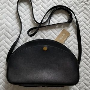 Madewell leather black mini half moon bag